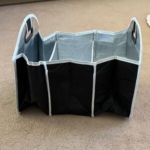 Black and Silver Collapsible Storage Organizer for car, truck, trunk, closet etc